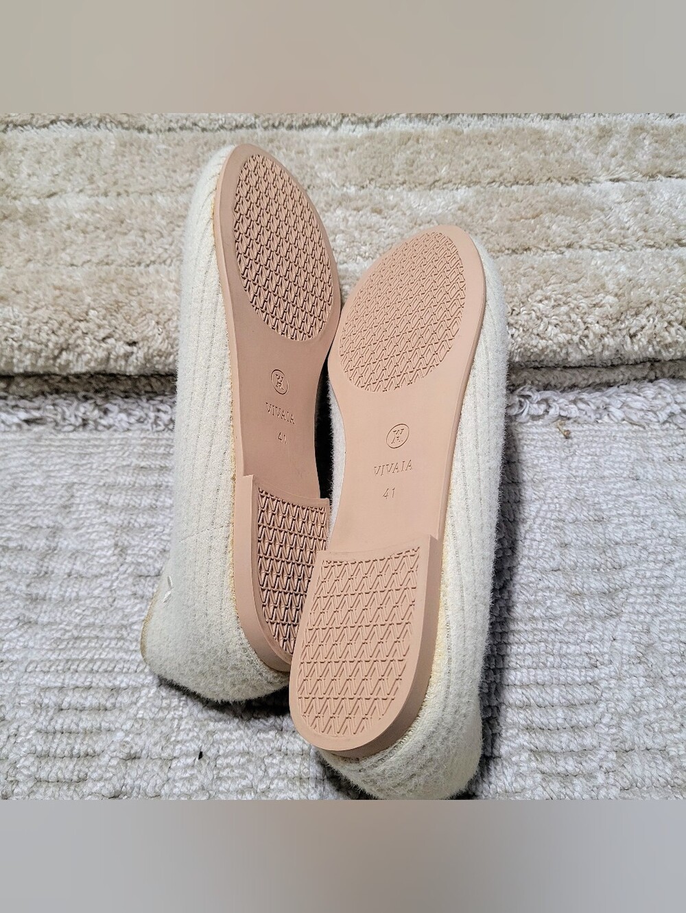 VIVAIA Cream Knit Slip-On Loafers — Lightweight Women's Flats 8 - Picture 12 of 14